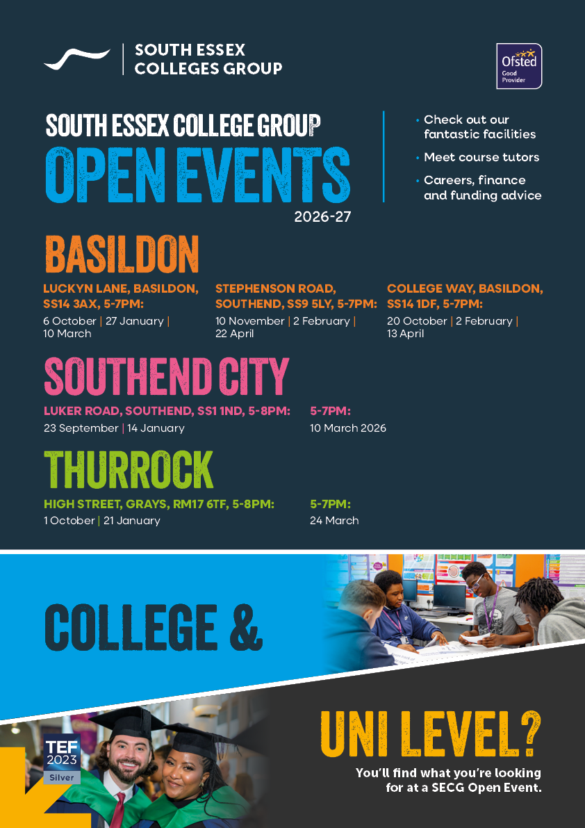 South Essex Colleges Group. Tickets available soon